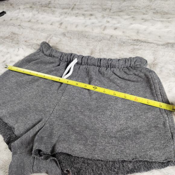 Colsie Dark Gray Fleece Raw Hem Drawstring Hot Girl Booty Sweat Shorts Size S - Picture 6 of 7